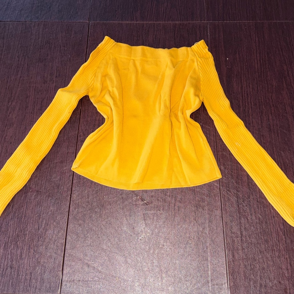 Topshop Mustard Knit Top